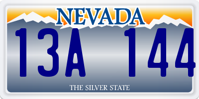 NV license plate 13A144