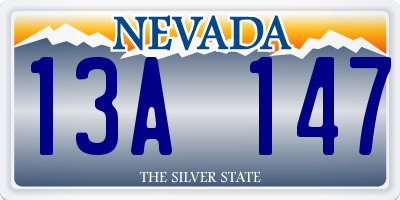 NV license plate 13A147