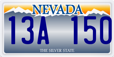 NV license plate 13A150