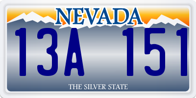 NV license plate 13A151