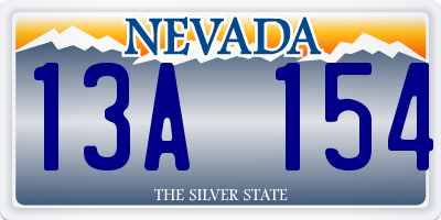 NV license plate 13A154