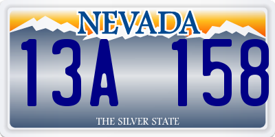 NV license plate 13A158