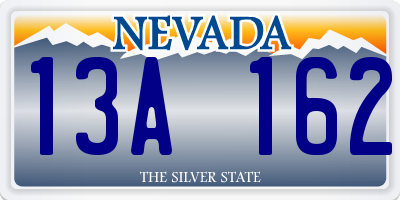 NV license plate 13A162