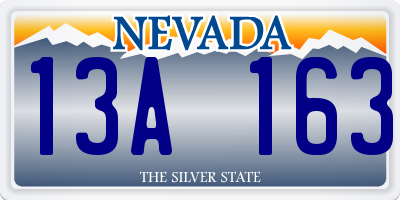 NV license plate 13A163