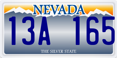 NV license plate 13A165