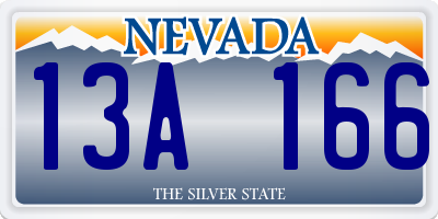 NV license plate 13A166