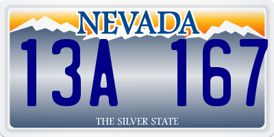 NV license plate 13A167