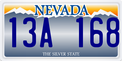 NV license plate 13A168