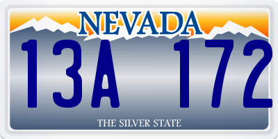 NV license plate 13A172