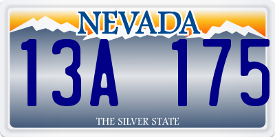 NV license plate 13A175