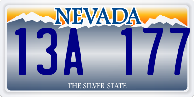 NV license plate 13A177