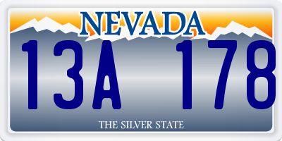 NV license plate 13A178