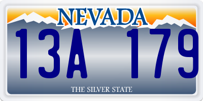 NV license plate 13A179