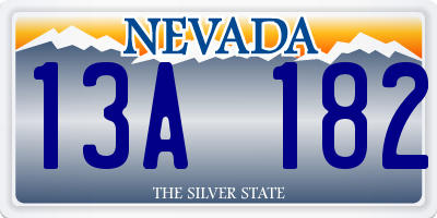 NV license plate 13A182