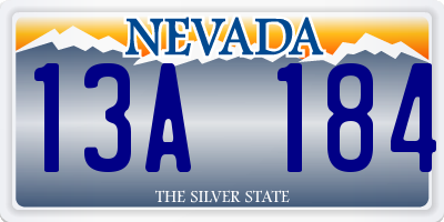 NV license plate 13A184