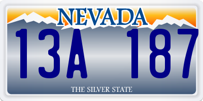 NV license plate 13A187