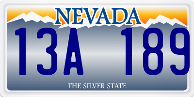 NV license plate 13A189