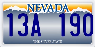 NV license plate 13A190