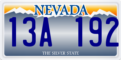 NV license plate 13A192