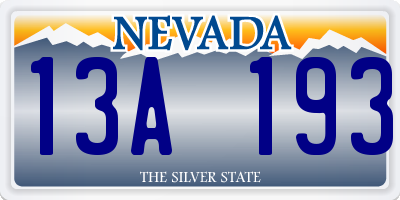 NV license plate 13A193