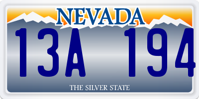 NV license plate 13A194