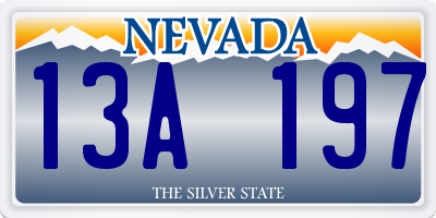 NV license plate 13A197