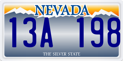 NV license plate 13A198