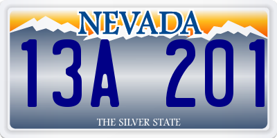 NV license plate 13A201