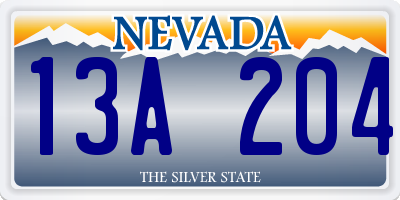 NV license plate 13A204