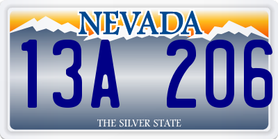 NV license plate 13A206