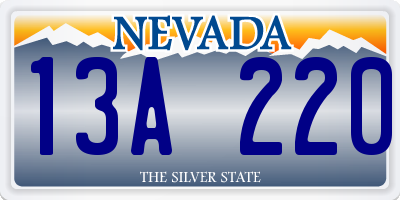 NV license plate 13A220