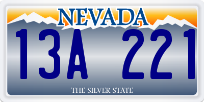 NV license plate 13A221
