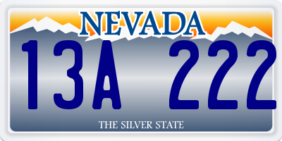 NV license plate 13A222