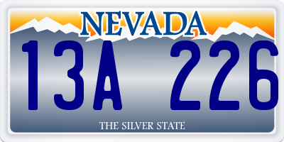 NV license plate 13A226