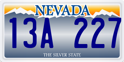 NV license plate 13A227