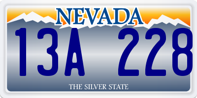 NV license plate 13A228