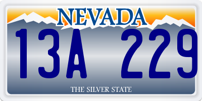 NV license plate 13A229