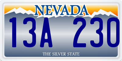 NV license plate 13A230