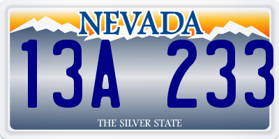 NV license plate 13A233