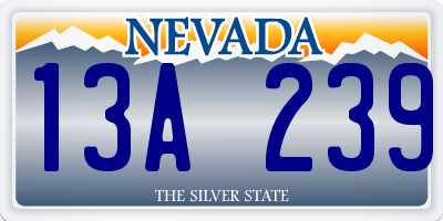 NV license plate 13A239