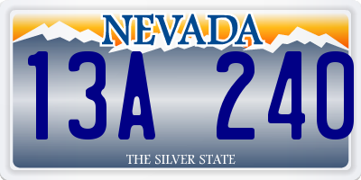 NV license plate 13A240