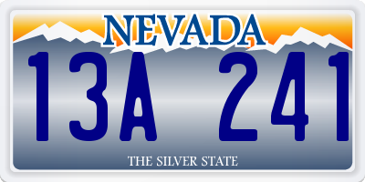 NV license plate 13A241