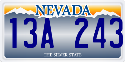 NV license plate 13A243