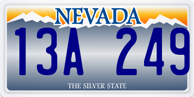 NV license plate 13A249