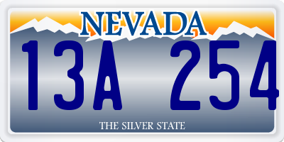 NV license plate 13A254