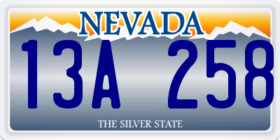 NV license plate 13A258