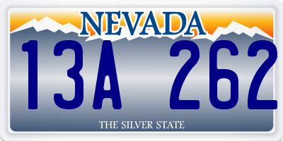 NV license plate 13A262