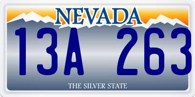 NV license plate 13A263