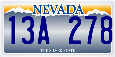 NV license plate 13A278