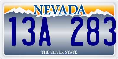 NV license plate 13A283